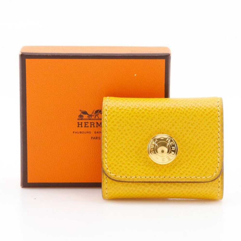 Hermes Post-it Case Sticky Note Leather Yellow - Picture 9 of 9